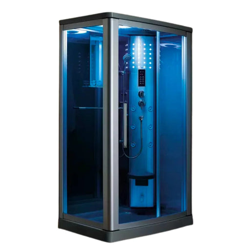 Mesa WS-802L Steam Shower Blue Glass 45"W x 32"D x 85"H (Left/Right Wall) Mesa