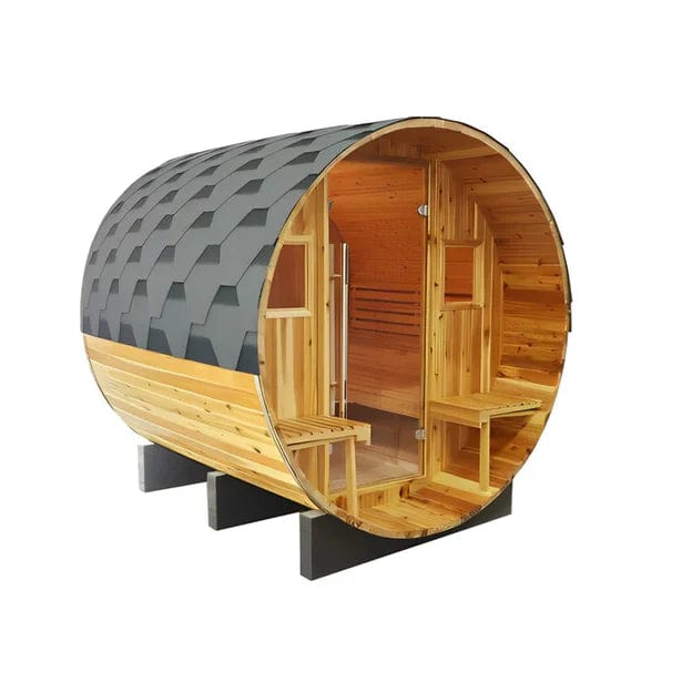 SunRay Oasis 4 Person Traditional Canopy Barrel Sauna