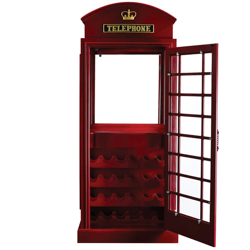 Ram Game Room - Old English Telephone Booth Bar Cabinet In Red - OEBRCB RAM Game Room