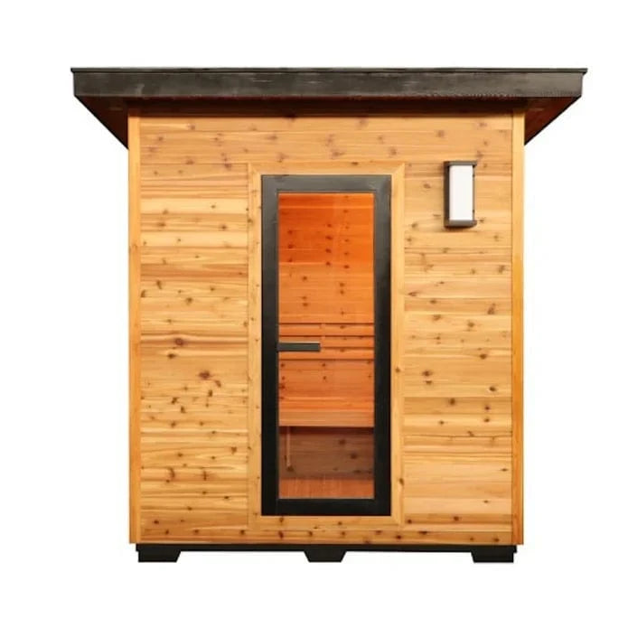 SunRay Denali 4-Person Contemporary Outdoor Sauna | Electric Heater