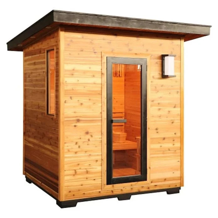 SunRay Denali 4-Person Contemporary Outdoor Sauna | Electric Heater