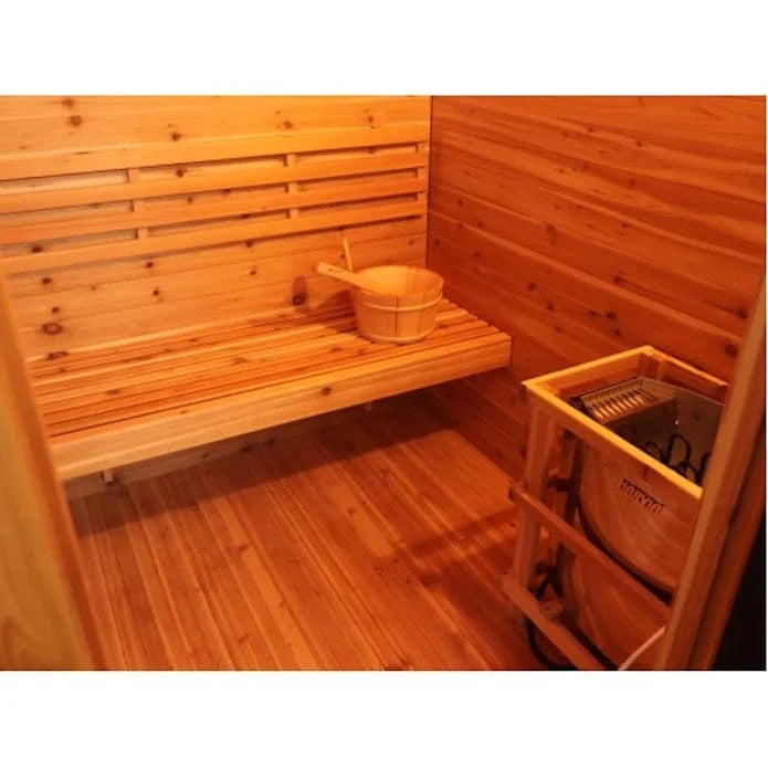 SunRay Denali 4-Person Contemporary Outdoor Sauna | Electric Heater