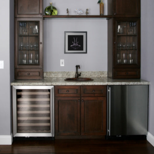 Built In Home Bar with Wine Cooler