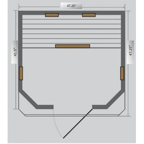 SunRay Heathrow 2-Person Hemlock Indoor Infrared Sauna HL200W SunRay