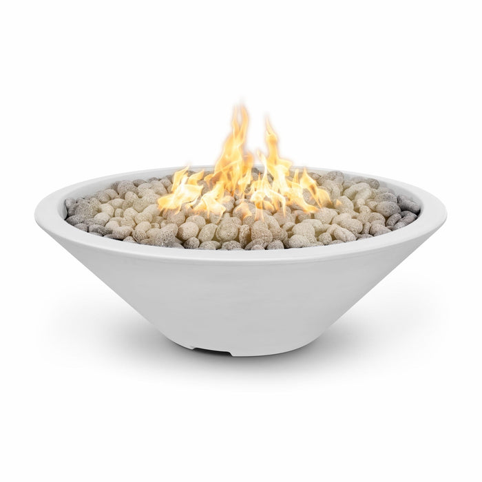 The Outdoor Plus 60'' Cazo GFRC Narrow Ledge Liquid Propane Round Fire Pit The Outdoor Plus