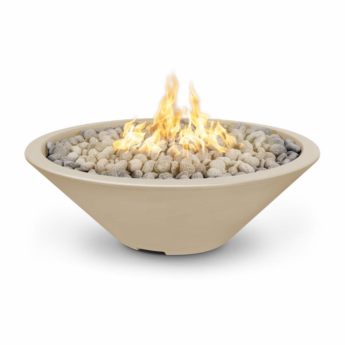 The Outdoor Plus 60'' Cazo GFRC Narrow Ledge Liquid Propane Round Fire Pit The Outdoor Plus