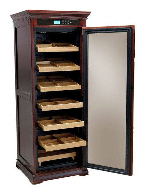 The Remington Electronic Humidor Cabinet | 2000 Cigars (Dark Cherry) Prestige Import Group