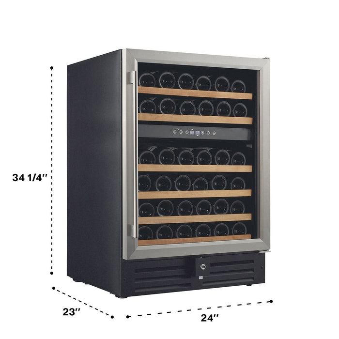Smith & Hanks RW145DR 46 Bottle Dual Zone Wine Cooler Smith & Hanks