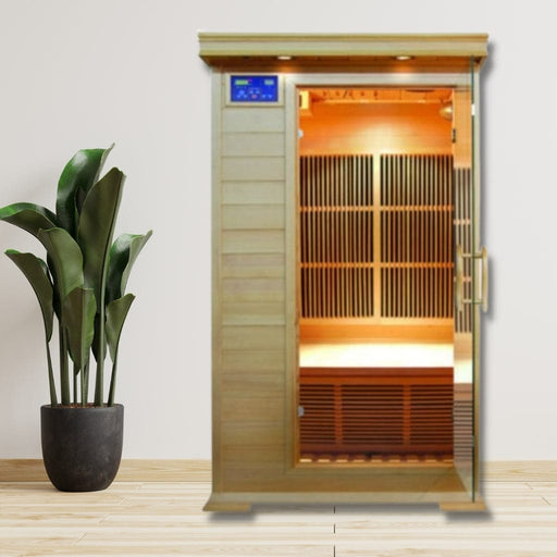SunRay Barrett 1-Person Hemlock Indoor Infrared Sauna HL100K2 SunRay