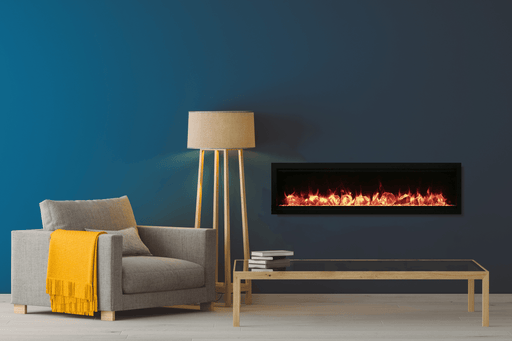 Amantii SYM-100 Symmetry Smart 100″ linear built-in electric fireplace Amantii