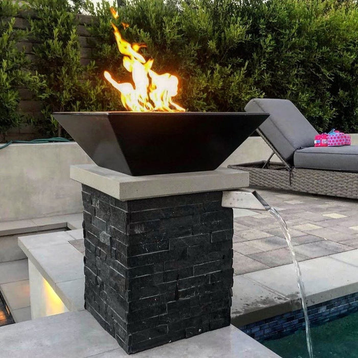 The Outdoor Plus 24" Maya GFRC Concrete Square Fire Bowl The Outdoor Plus