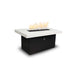 The Outdoor Plus Alberta Fire Table Black Powder Coat Base & White GFRC Top