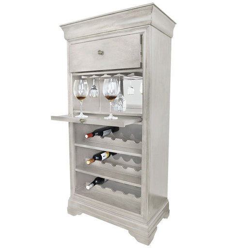 Ram Game Room Bar Cabinet With Wine Rack - Antique White - BRCB2 AW RAM Game Room