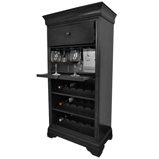 Ram Game Room Bar Cabinet With Wine Rack - Black - BRCB2 BLK RAM Game Room