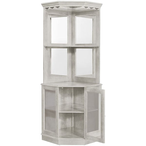 Ram Game Room Corner Bar Cabinet - Antique White - BRCB4 AW RAM Game Room