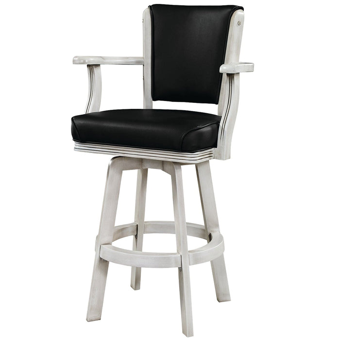 Ram Game Room Swivel Barstools With Arms- Antique White - BSTL2 AW RAM Game Room