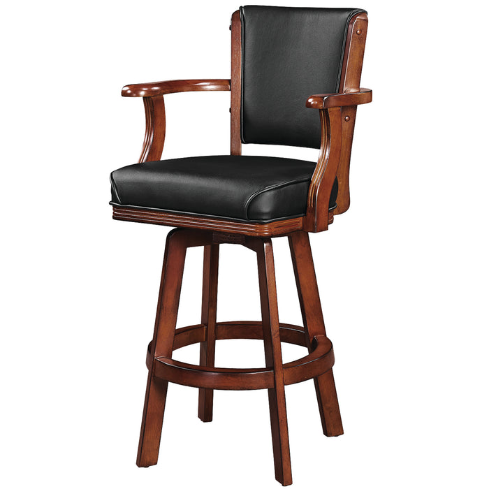 Ram Game Room Swivel Barstools With Arms- Chestnut- BSTL2 CN