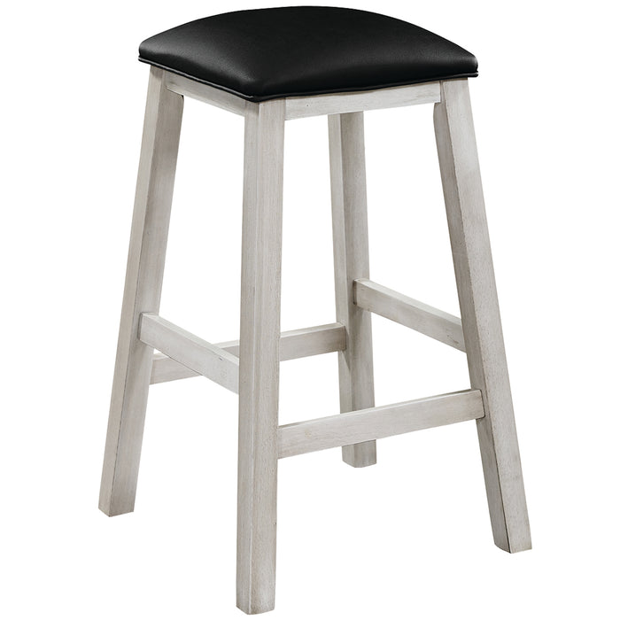 Ram Game Room Square Backless Barstool - Antique White - BSTL4 AW