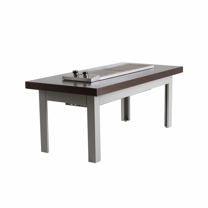 The Outdoor Plus Videl Bellingham Cooking Table 96" - With Anza Grill Insert VG-BELL2PC96WC-WHTV-ONX - View 1