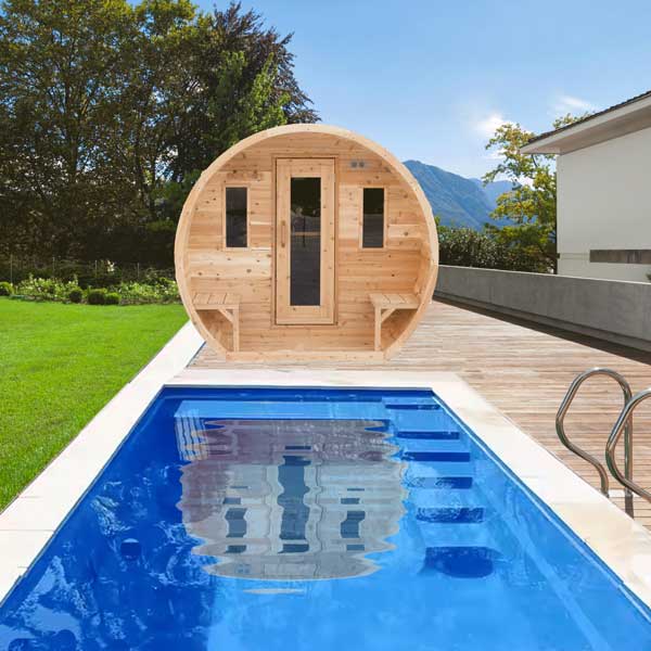 Dundalk CT Elation 4 Person Barrel Sauna | Wood Burning Heater