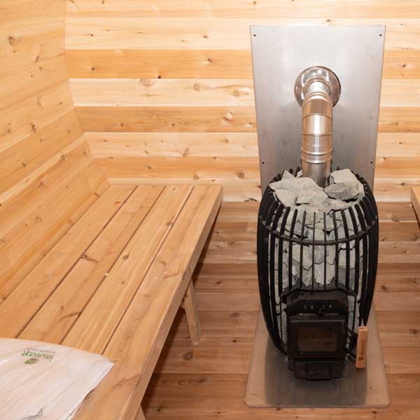 Dundalk CT Elation 4 Person Barrel Sauna | Wood Burning Heater