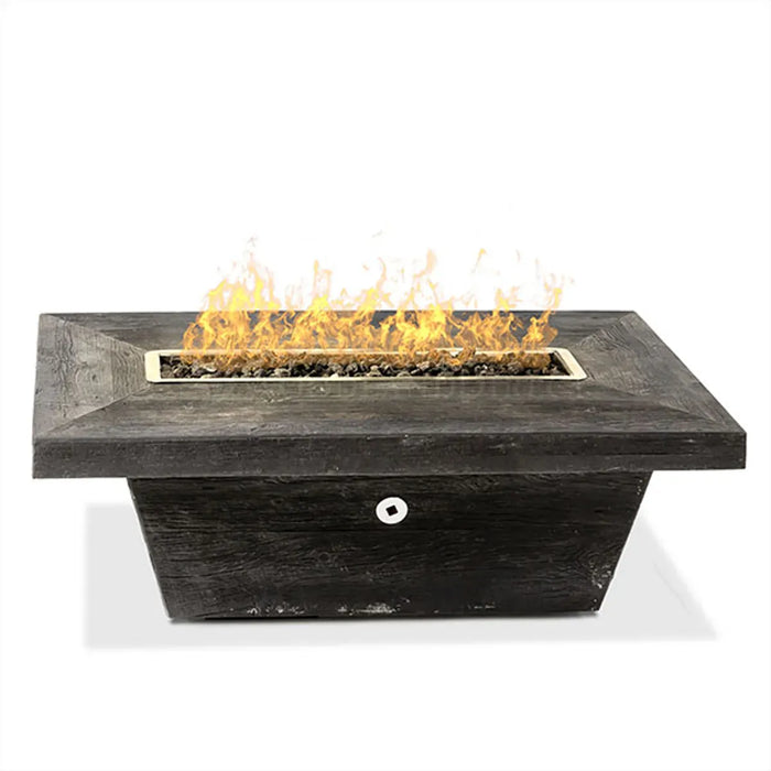 The Outdoor Plus Carson Wood Grain Concrete Fire Pit