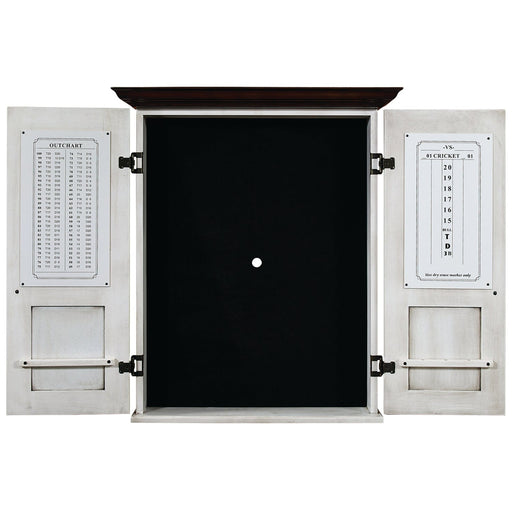 Ram Game Room Dartboard Cabinet Square - Antique White - DCAB3 AW RAM Game Room