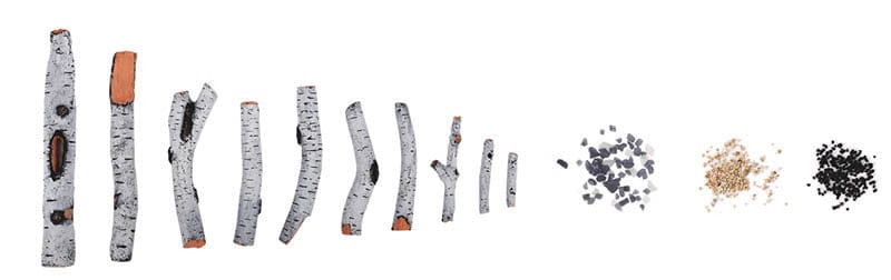 Amantii 10 Piece Birch Log Set With Glowing Logs