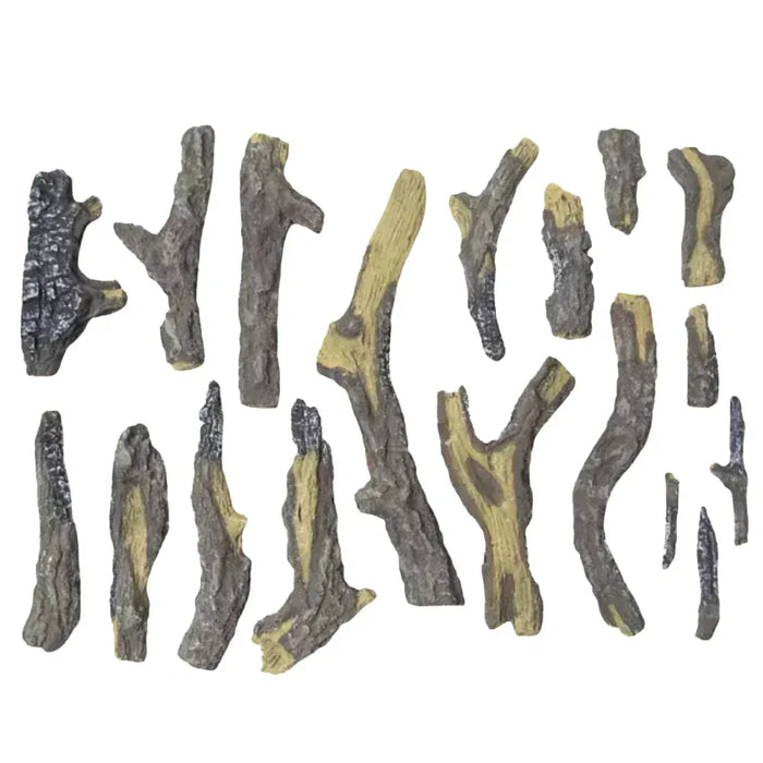 Amantii 18-Piece Oak Log Set with Deluxe Media Kit for Electric Fireplaces