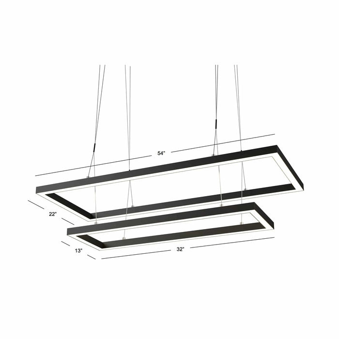 RAM Game Room - 54" LED Double Rectangular Game Table Light Fixture