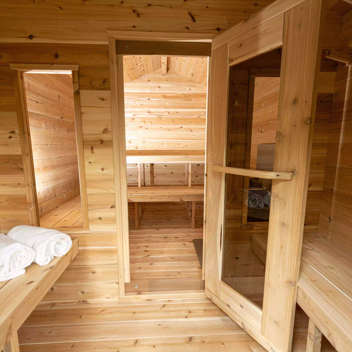Dundalk CT Georgian 2-6 Cabin Sauna with Changeroom CTC88CW Outdoor Sauna Dundalk Leisurecraft