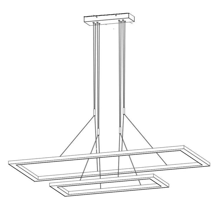 RAM Game Room - 54" LED Double Rectangular Game Table Light Fixture