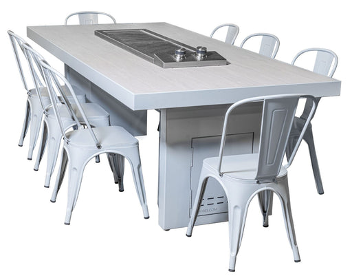 The Outdoor Plus Videl Santa Barbara Cooking Table 84" - With Anza Grill Insert VG-SBA2PC84WC-WHTV-ONX - View 1