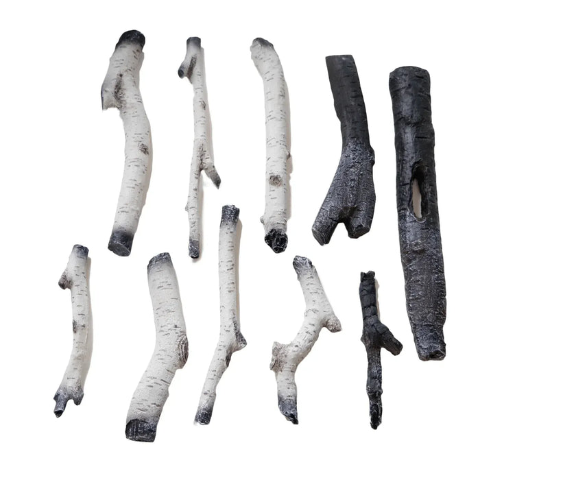 Amantii 10 Piece Birch Log Set With Glowing Logs