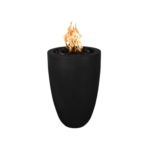 The Outdoor Plus 22" Castillo Pillar GFRC Round Natural Gas Fire Pit Without Access Door Round Fire Pits The Outdoor Plus