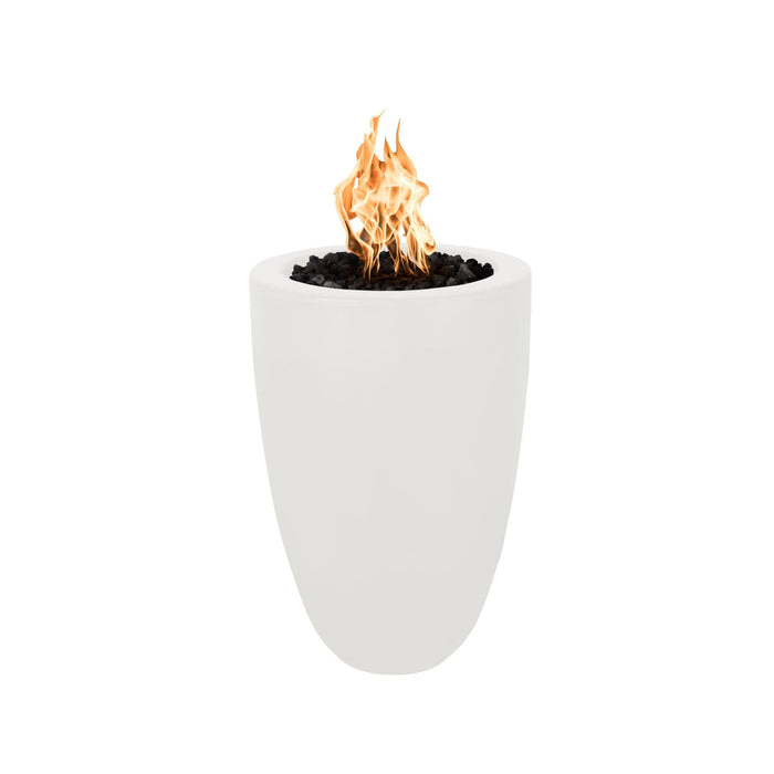 The Outdoor Plus 22" Castillo Pillar GFRC Round Liquid Propane Fire Pit Without Access Door The Outdoor Plus