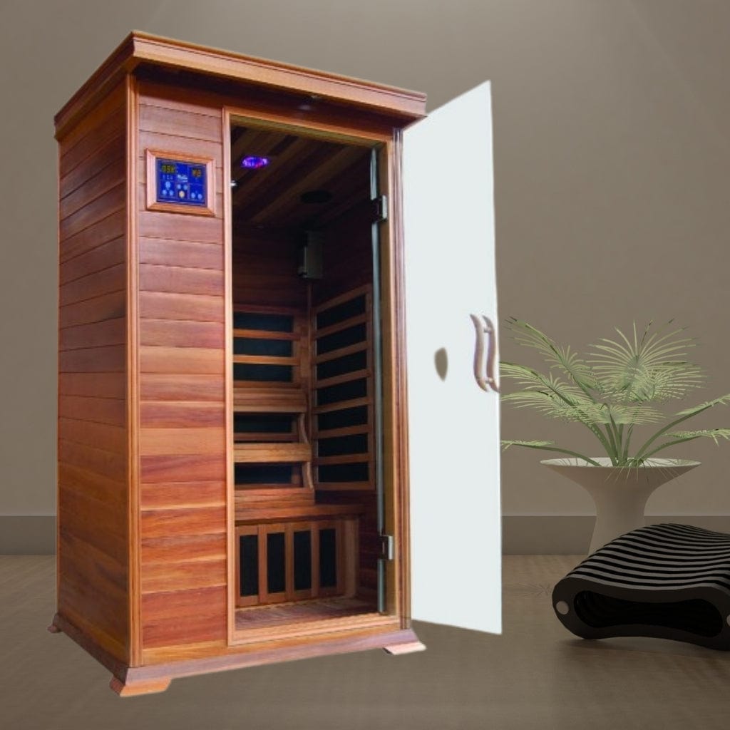 SunRay Sedona HL100K 1-person indoor infrared sauna in Canadian red cedar