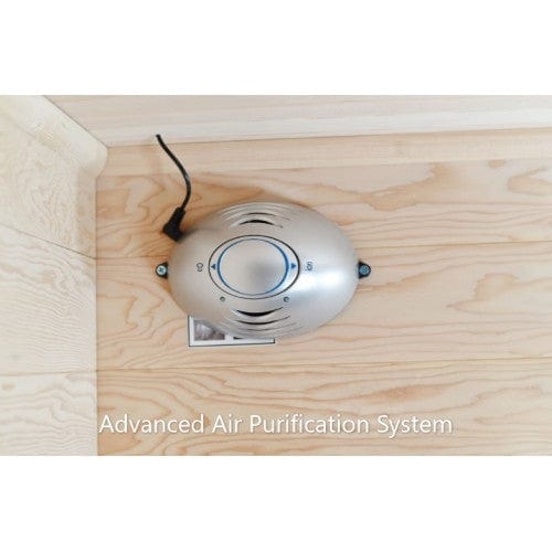 Oxygen ionizer and air filtration system in the Sedona infrared sauna