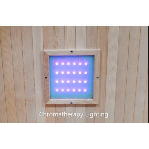 Seven-color chromotherapy lighting in the Sedona infrared sauna