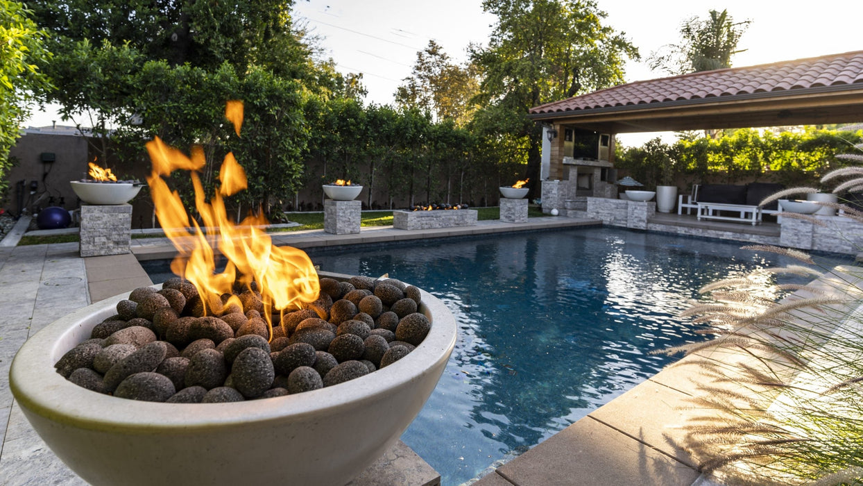 The Outdoor Plus 38" Luna GFRC Concrete Round Fire Bowl The Outdoor Plus