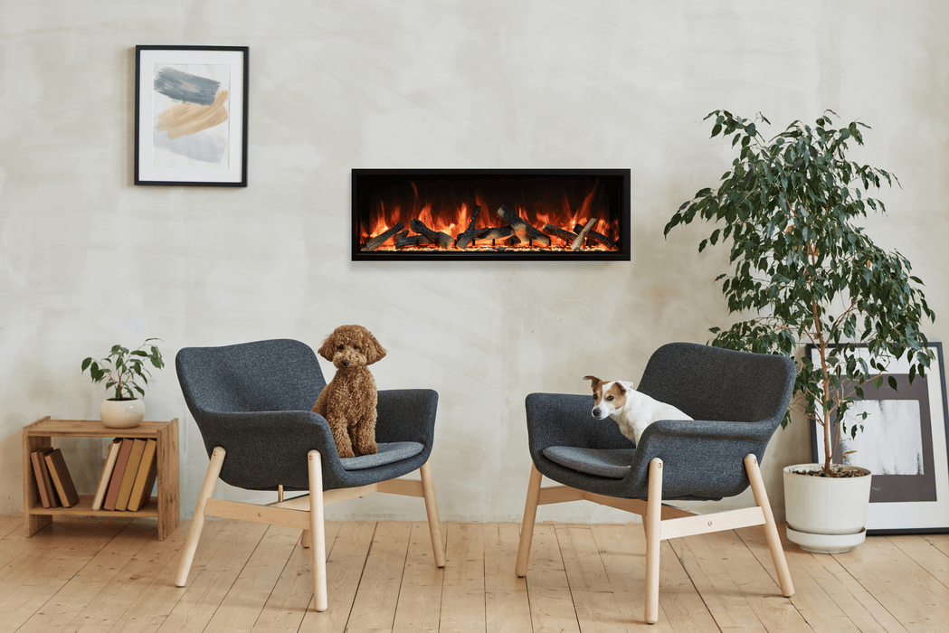 Amantii SYM-50-XT-Bespoke Symmetry 50″ extra tall linear built-in electric fireplace